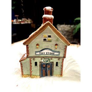 Vintage Lighted Christmas Village Putz House Toy Store Table Mantle Tree Decor